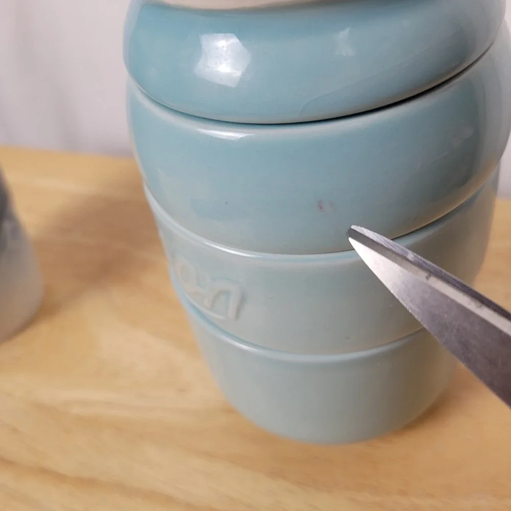Mason Jar Measuring Cups Blue Stacking Nesting Kitchen Rustic Country Farmhouse